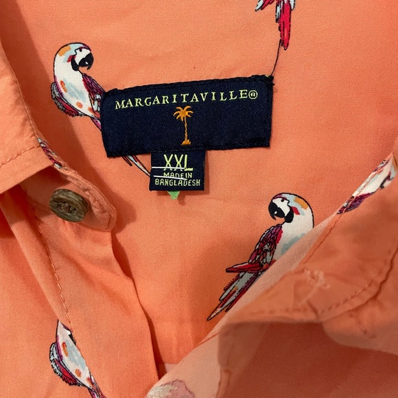 Jimmy Buffett Margaritaville Men’s XXL short Sleeve Button Up Parrot print shirt - Picture 3 of 8